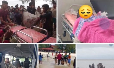 " ARUS DERAS DI PANTAI INDAH BERUJUNG PETAKA : EMPAT ANAK TERSERET ARUS, SATU TEWAS DALAM TRAGEDI WISATA DI DESA TELUK BOGAM "