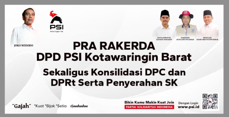 " DPD PSI KOTAWARINGIN BARAT BANGKIT DAN BERGERAK! PRA RAKERDA JADI TITIK AWAL KONSOLIDASI TOTAL MENUJU KEMENANGAN "